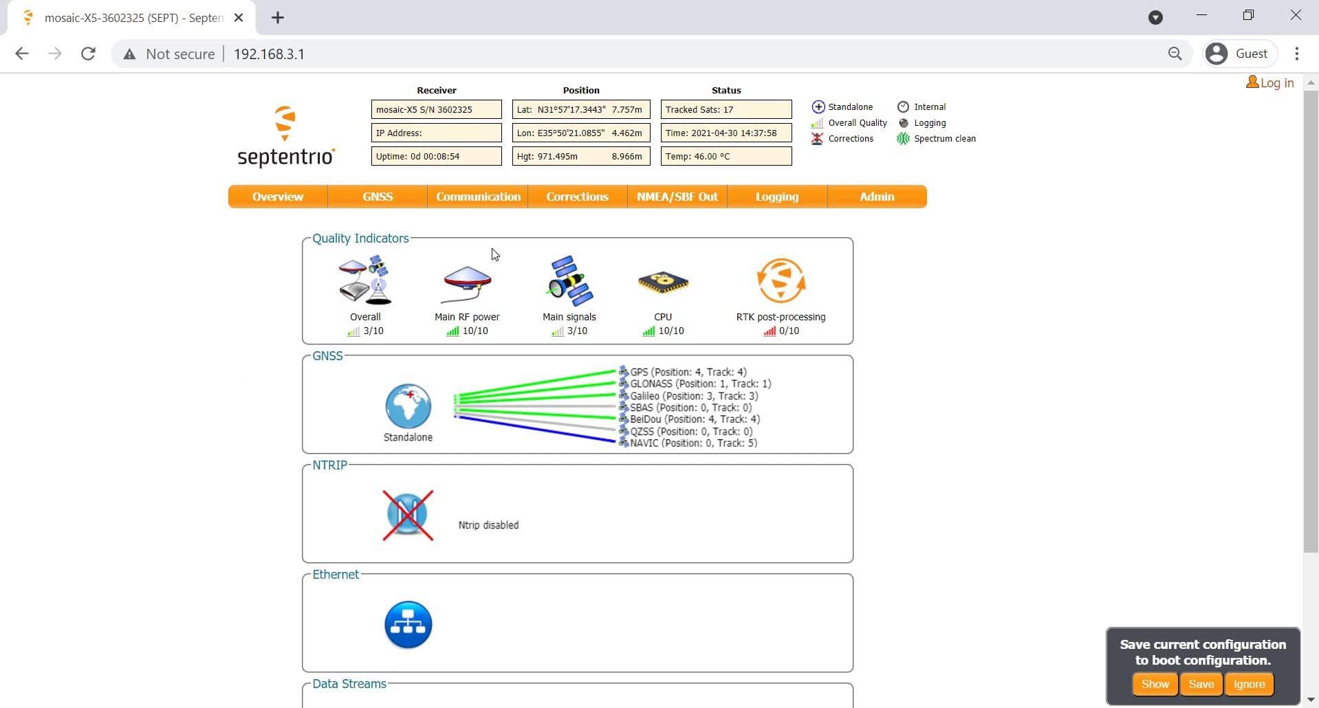 Mosaic-X5 Configuration
