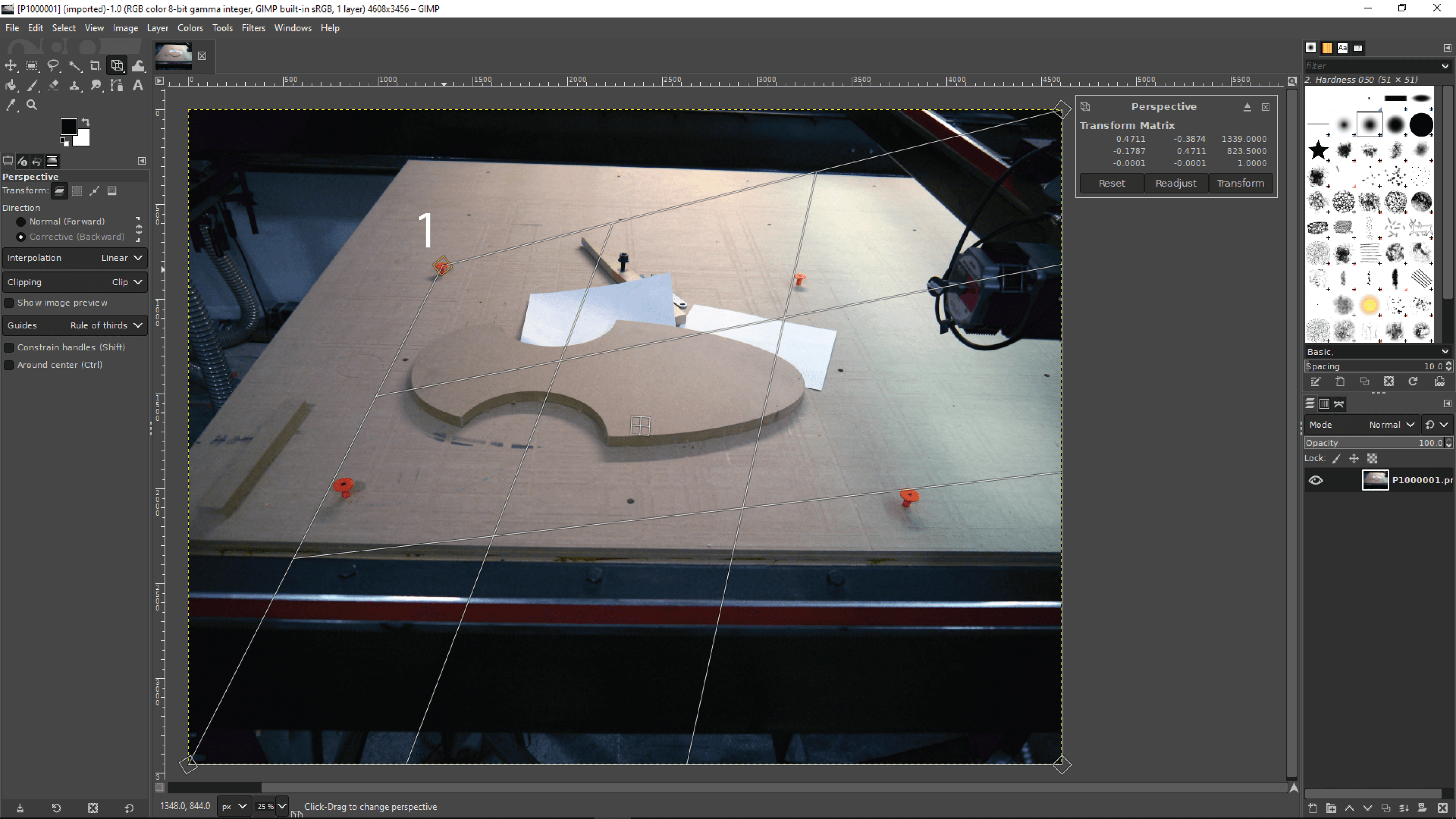 Remove Perspective With GIMP