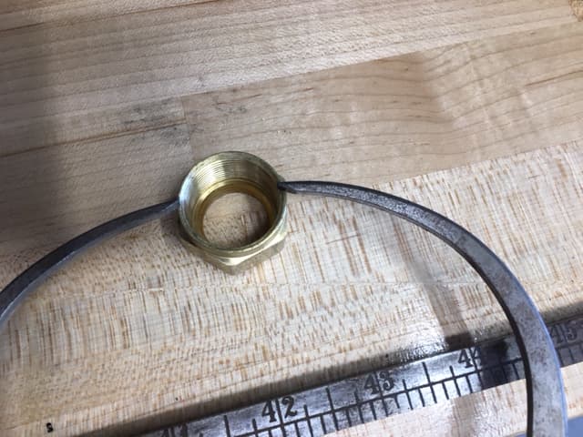 Measuring the Compression Nut Diameter and Depth and Marking on the Spindle, Turning for the Nut to Be Threaded On.