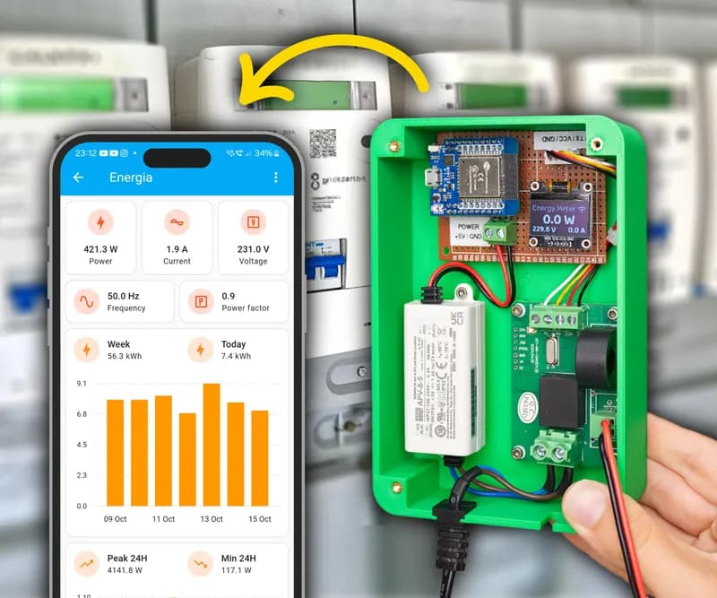 DIY Smart Energy Meter With ESP32 + Home Assistant