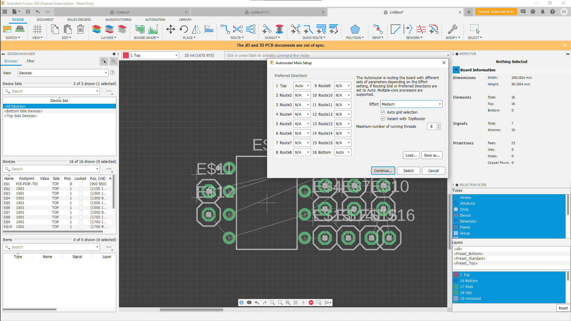 Using the Auto Router to Add the Wires