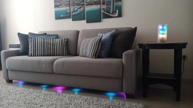 Furniture backlighting on addressable LED strip