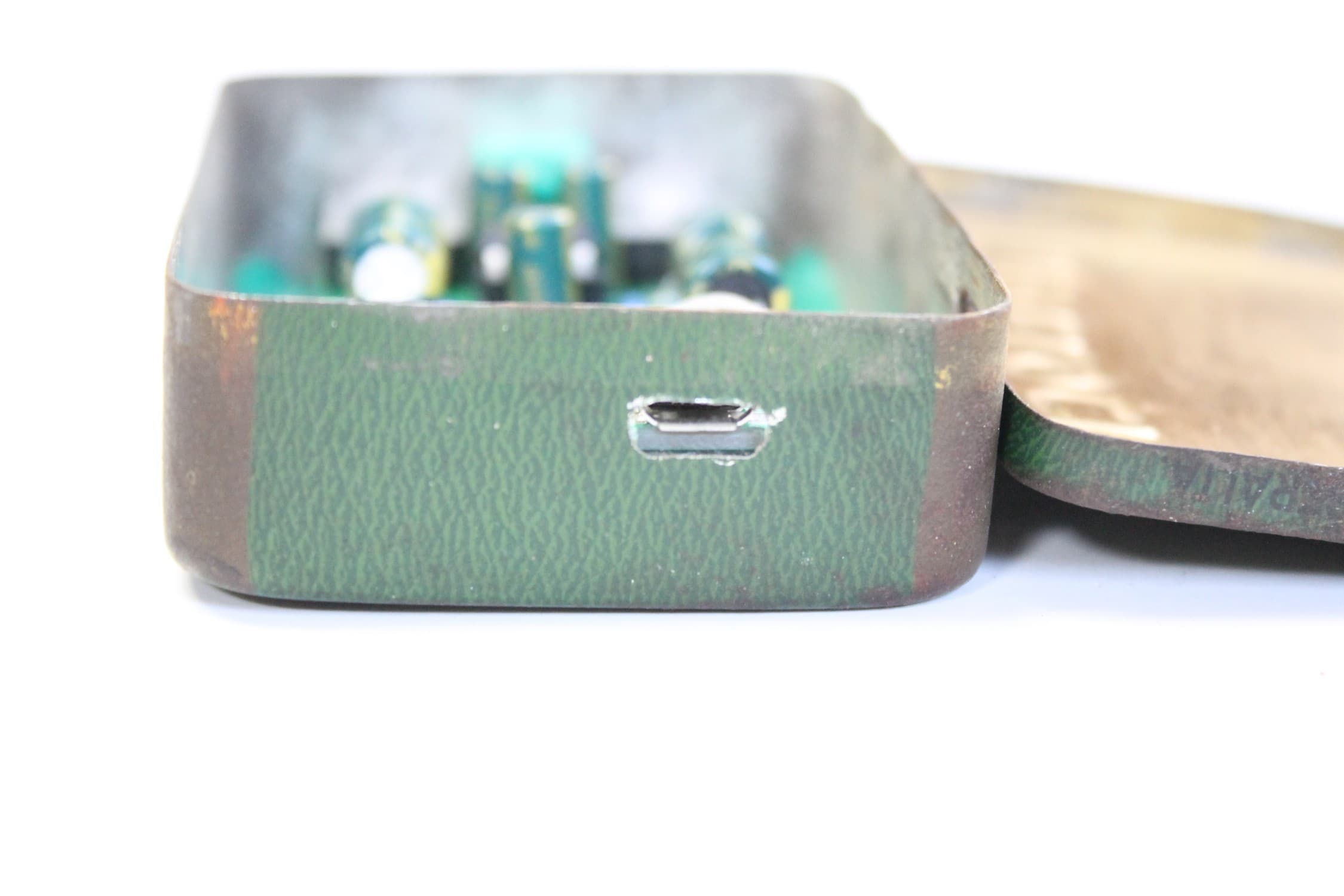 Adding the Parts to the Case - Battery, Switch & LED