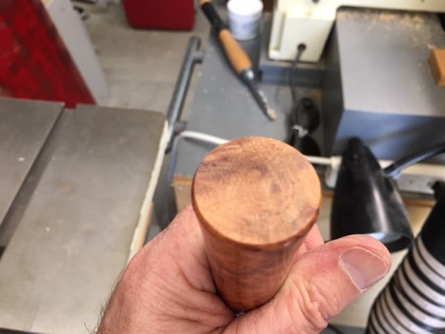 Drilling for the SS Bar in the Spindle, Cutting, Sanding and Finishing the Spindle End