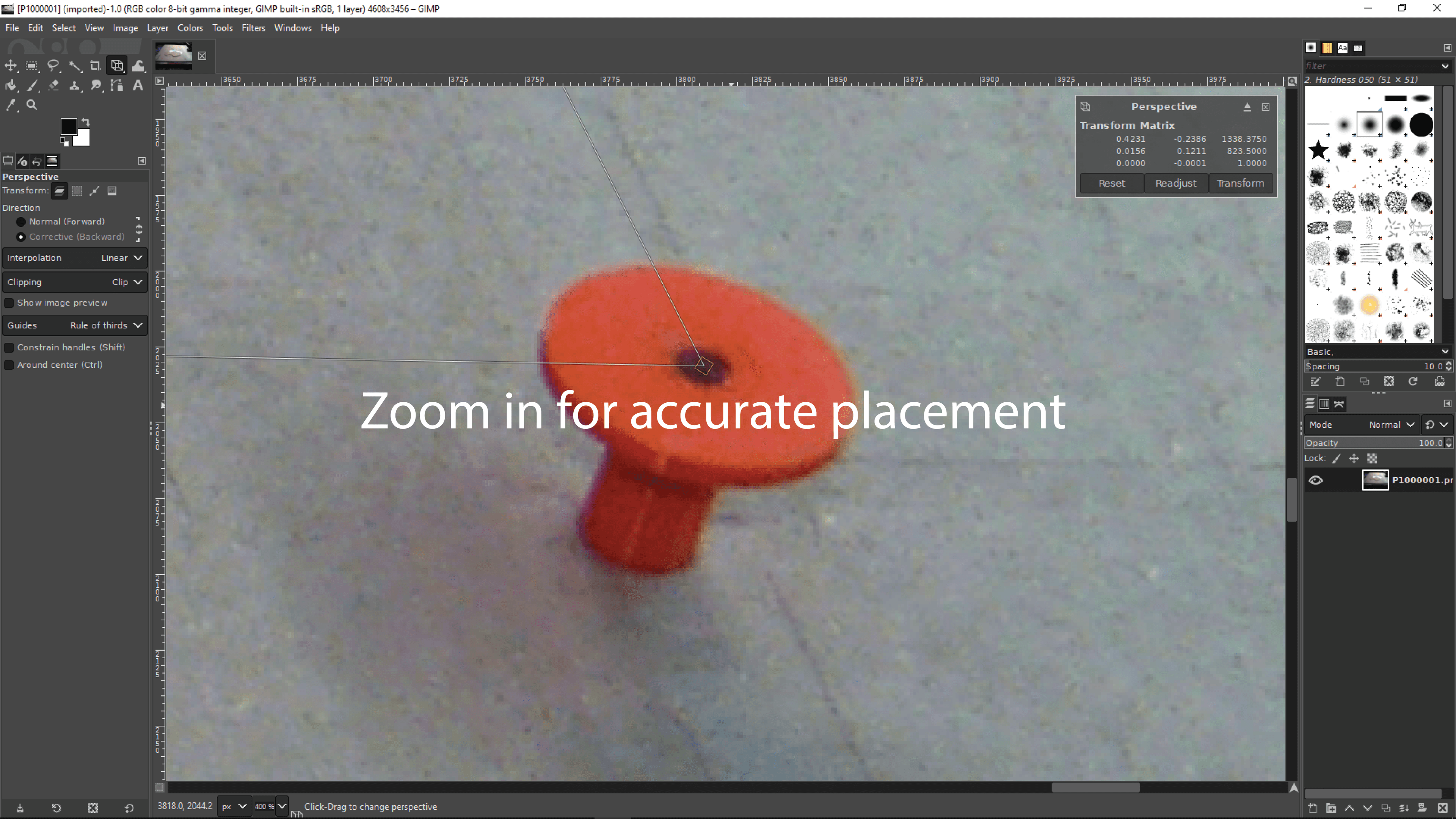 Remove Perspective With GIMP