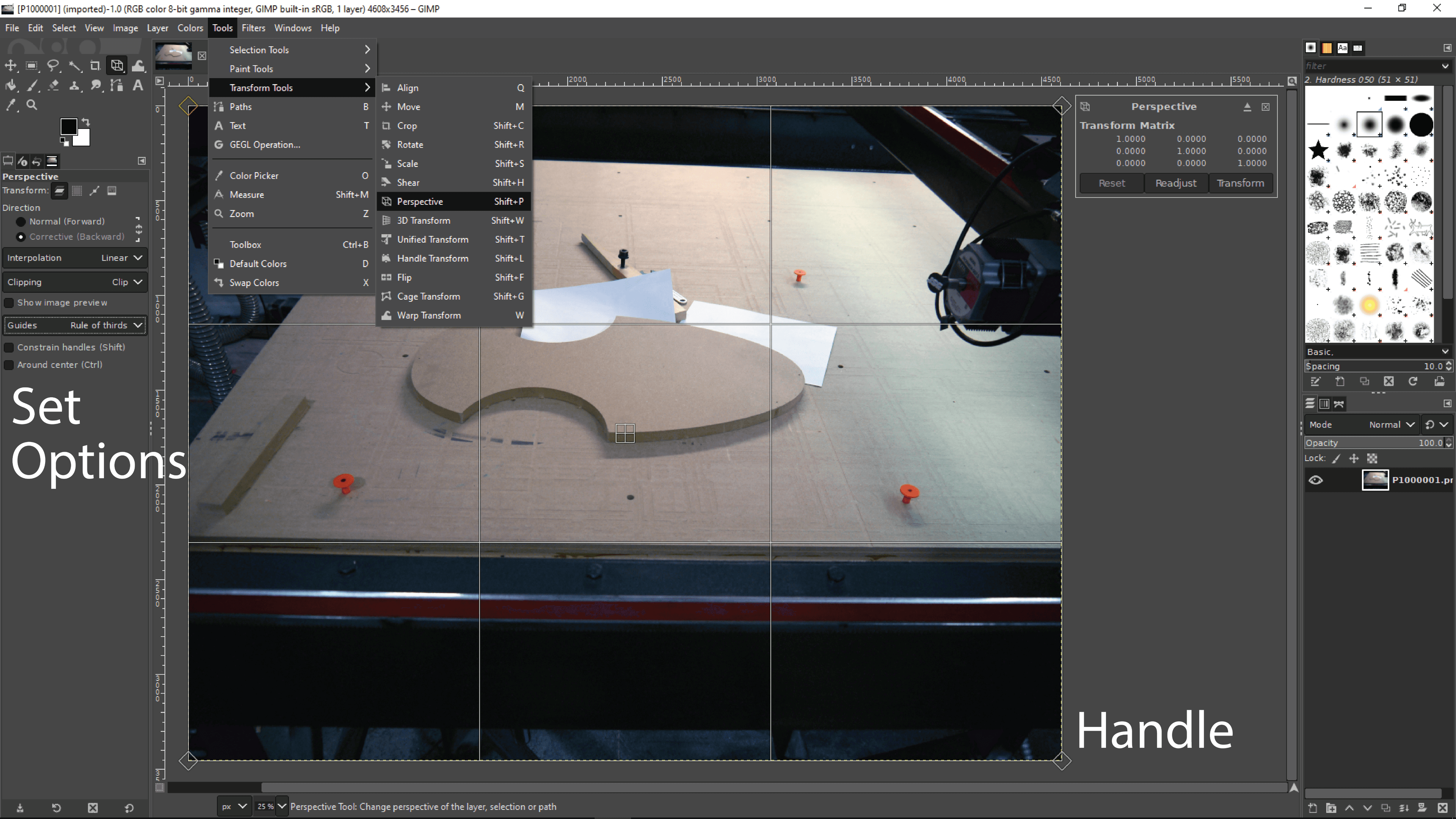 Remove Perspective With GIMP
