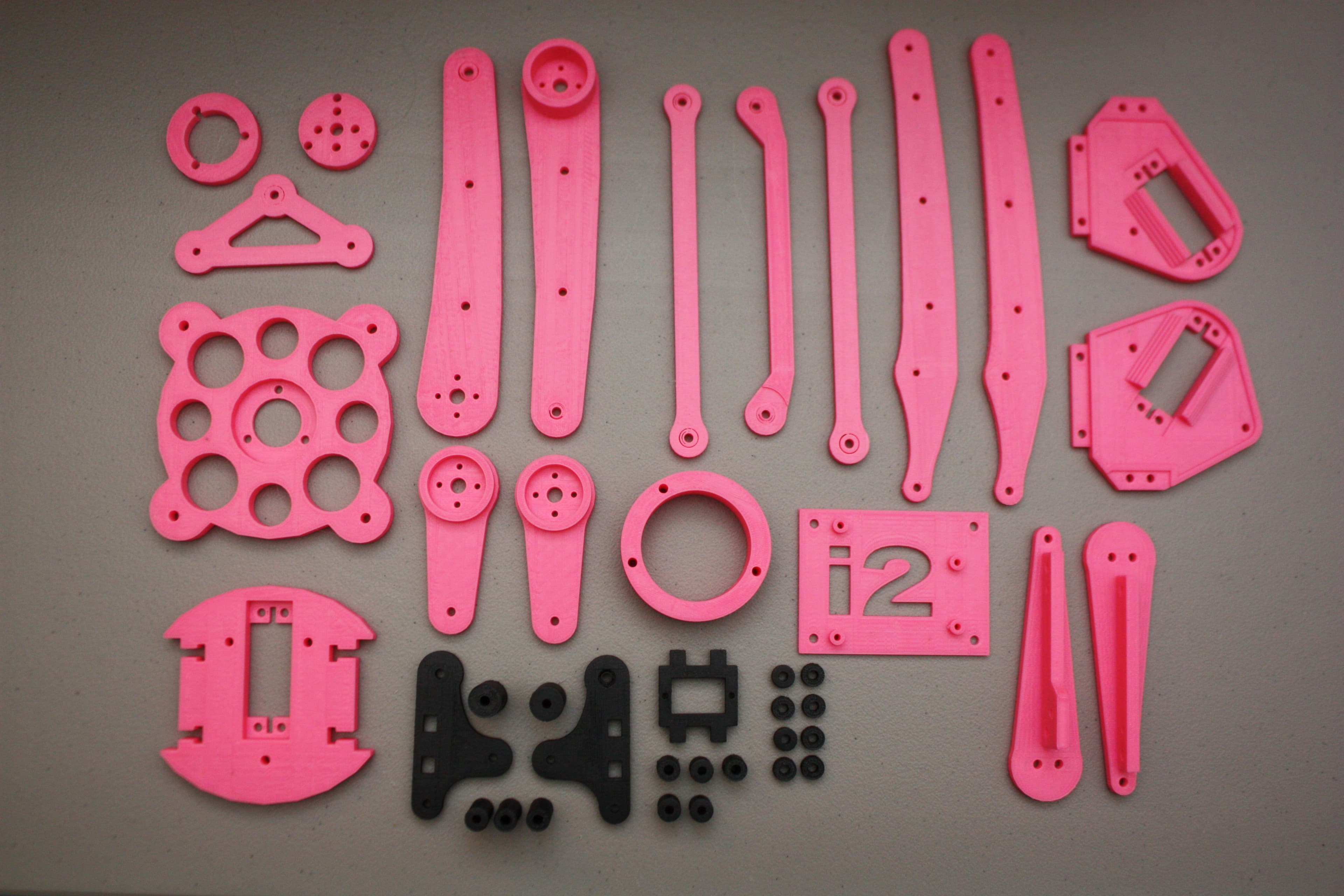 All 3D Printed Parts, Hardware, Servos.