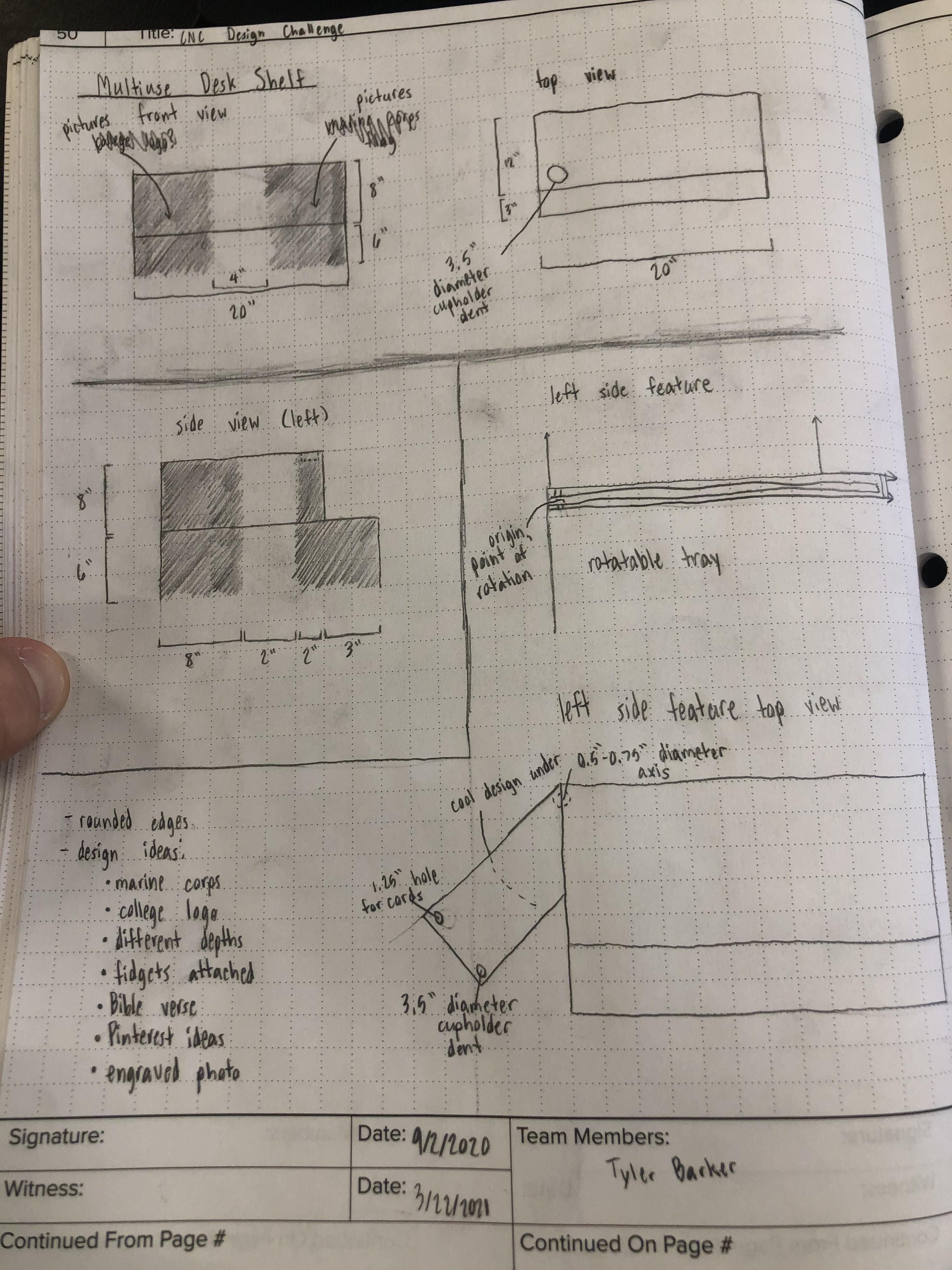 Pitch Ideas, Discuss, Design, Select, and Sketch the Product.