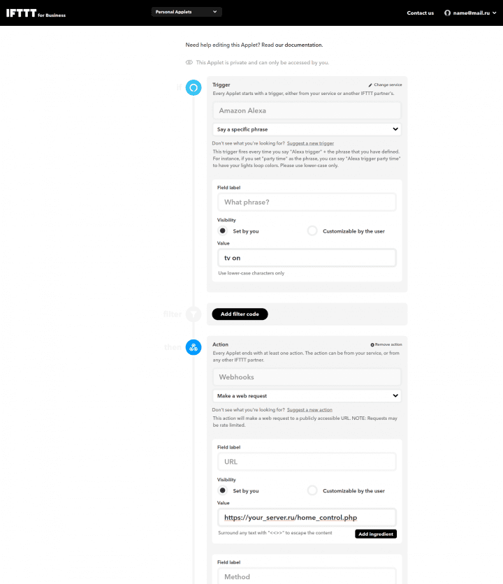 Integration of an IR LED with Alexa voice control