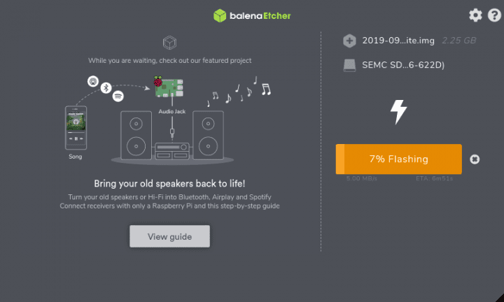 Installing Raspbian Buster Lite system on an SD card