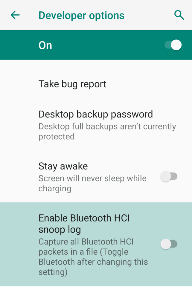 Installing the Triones application and enabling Bluetooth packet recording