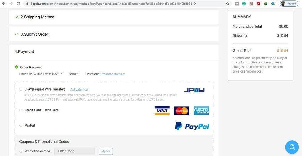 Select Shipping Address and Payment Mode