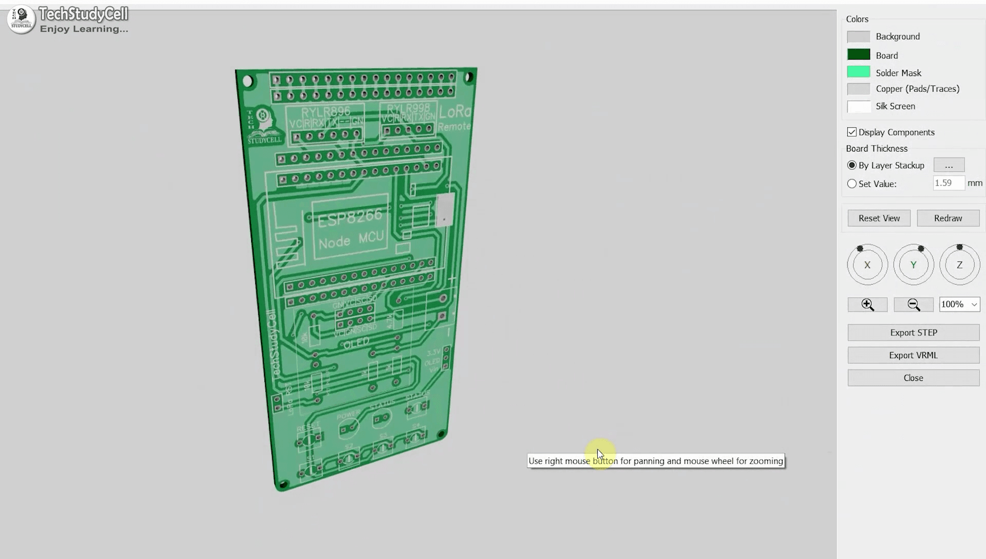 PCB Used for the Transmitter LoRa Circuit