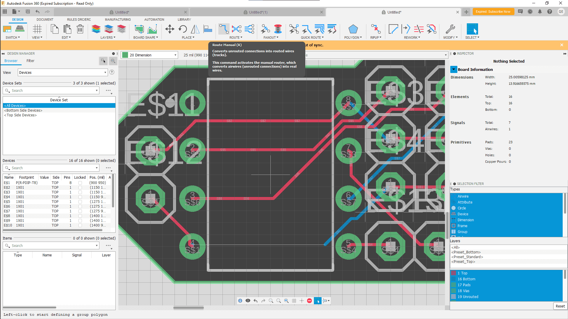 Manually Re-Rout Wires