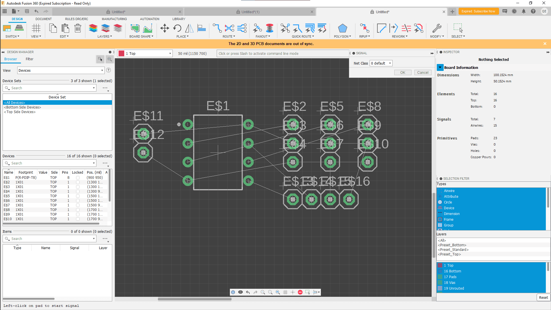 Adding Airwires (Signals)