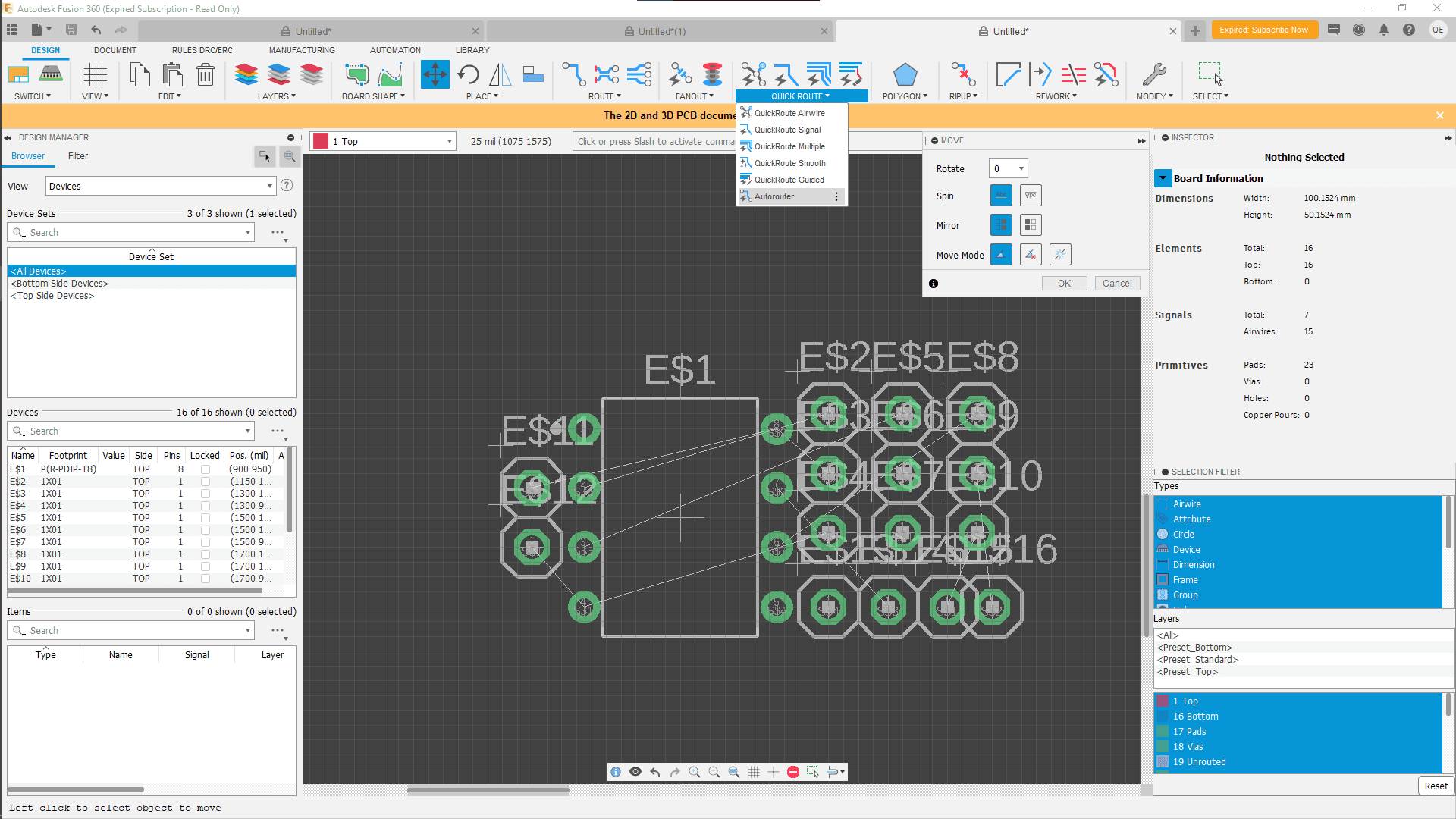 Using the Auto Router to Add the Wires