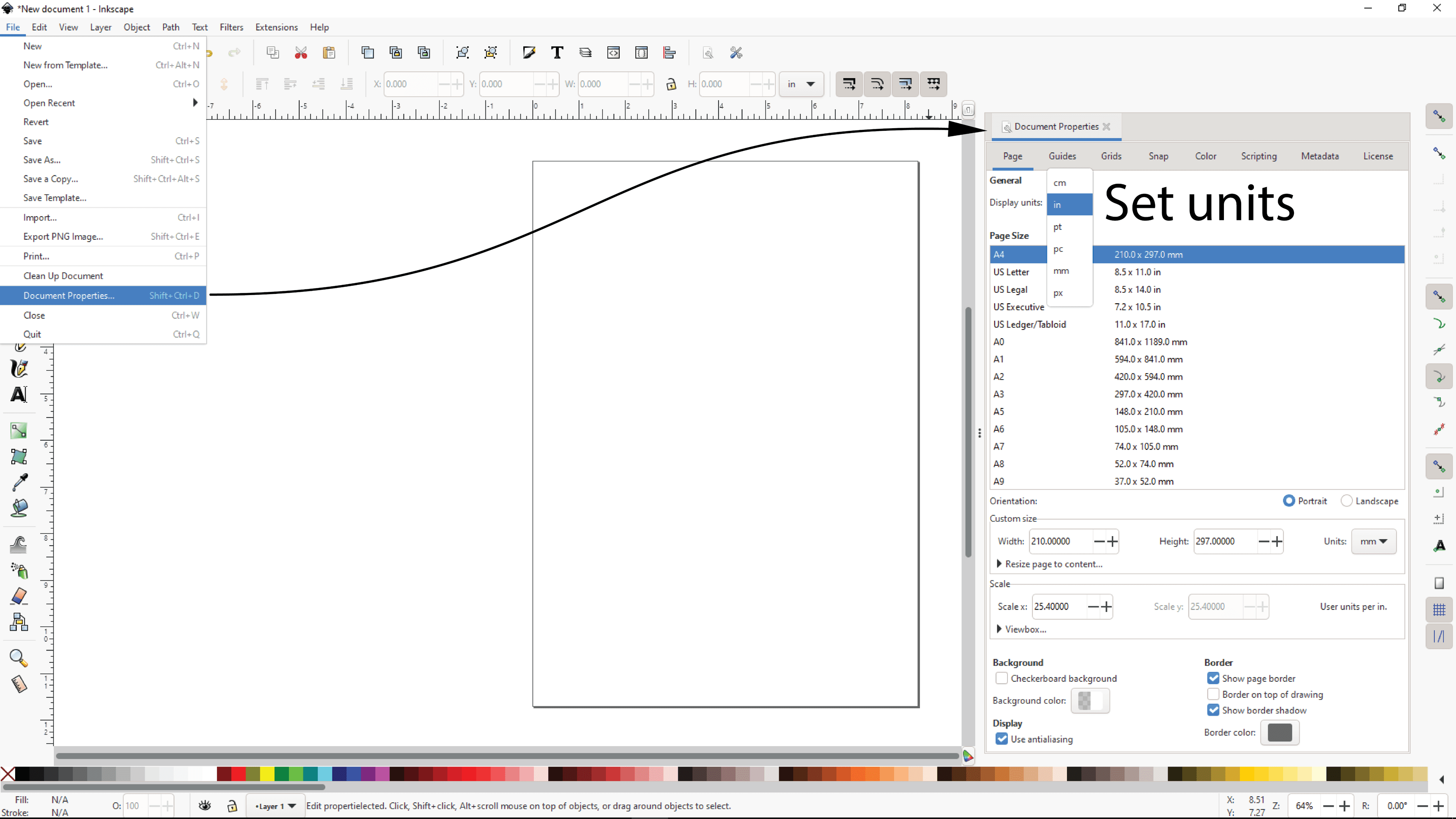 Correct the Scale and Define Areas With Inkscape