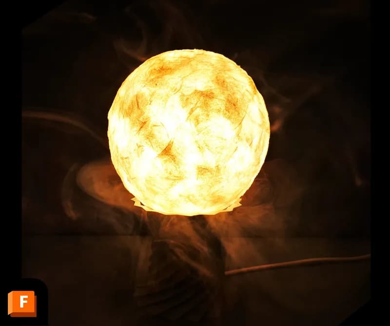 'Artistic Moon Lamp' - Sculpted With Molded Paper and 3d Printing. 3D Design Tutorial With Fusion 360