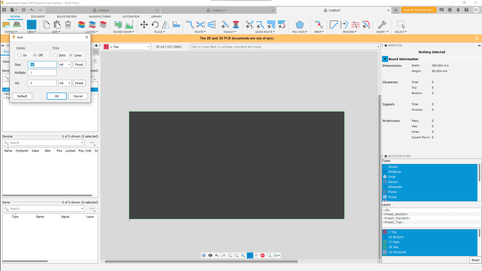 Turning on the Grid and Adding Parts