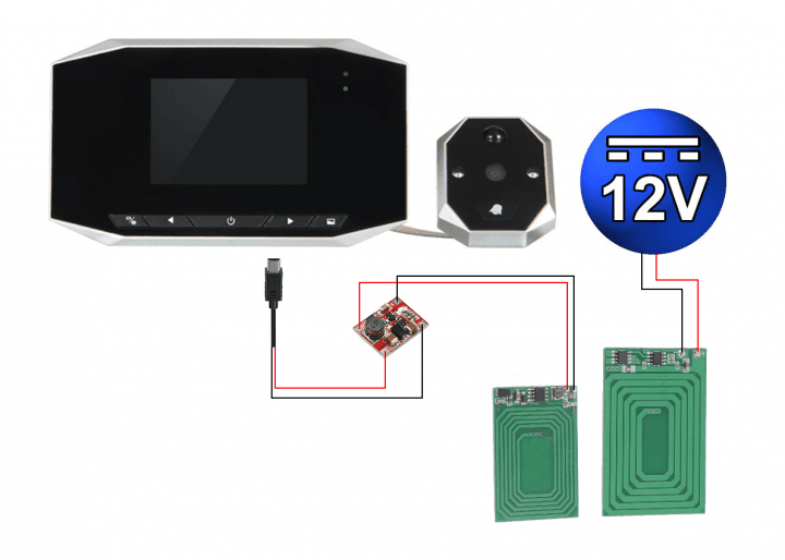 Electronic peephole connection diagram to wireless charger