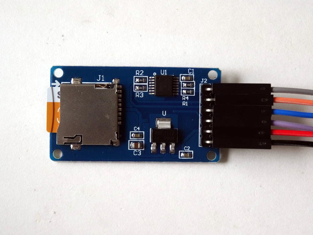Connect the Power Wires Together, and Plug the MicroSD Card in the Module