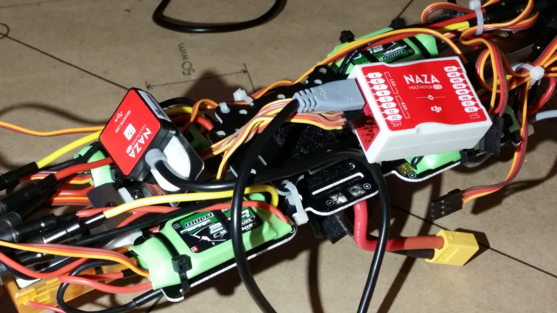 Connect the LED Indicator to the Naza M Lite