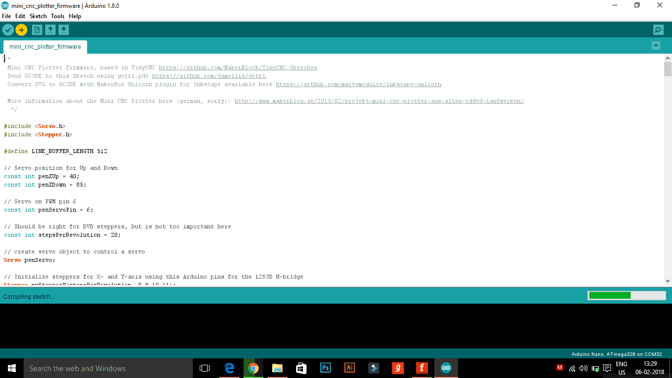 Uploading the CNC Code