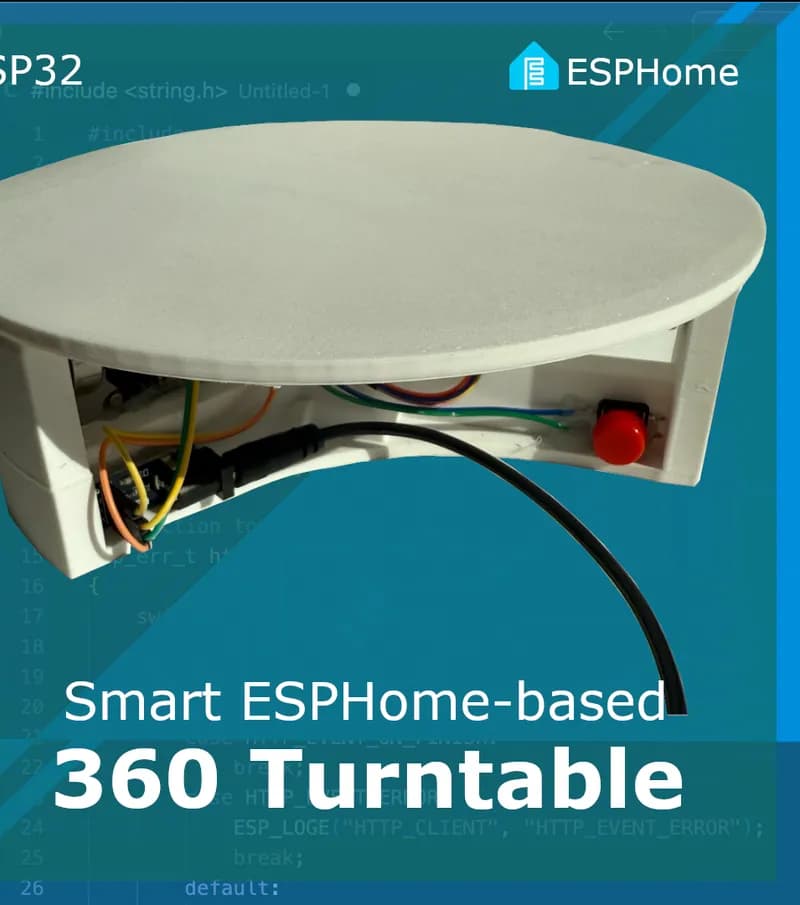 Smart 360° Photo Turntable – ESP32 + ESPHome + Home Assistant