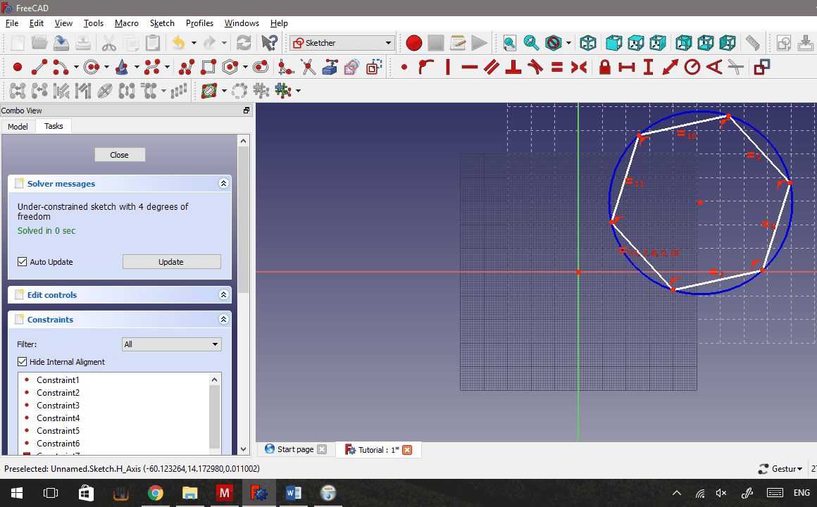 Adding the First Hexagon and Copying It.