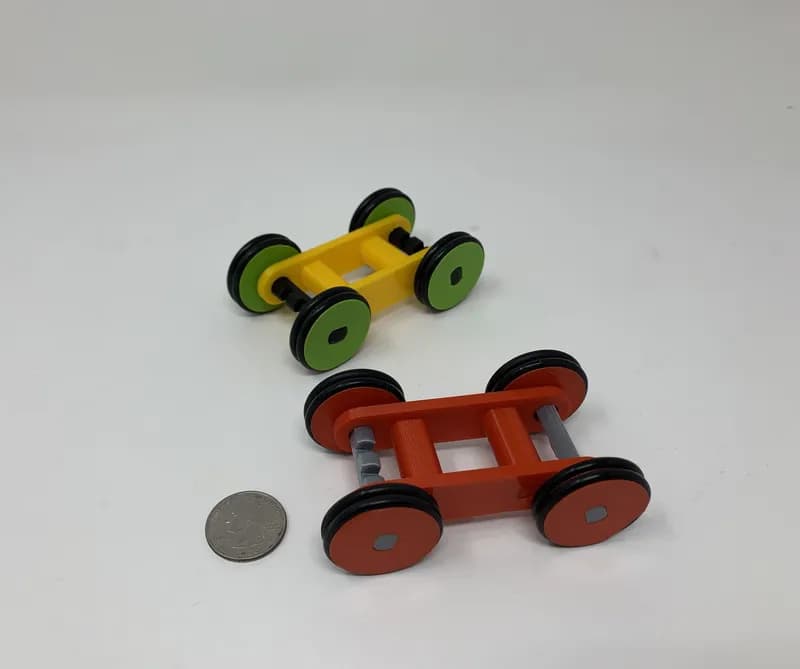 Designing a Simple 3D Printed Rubber Band Car Using FreeCAD