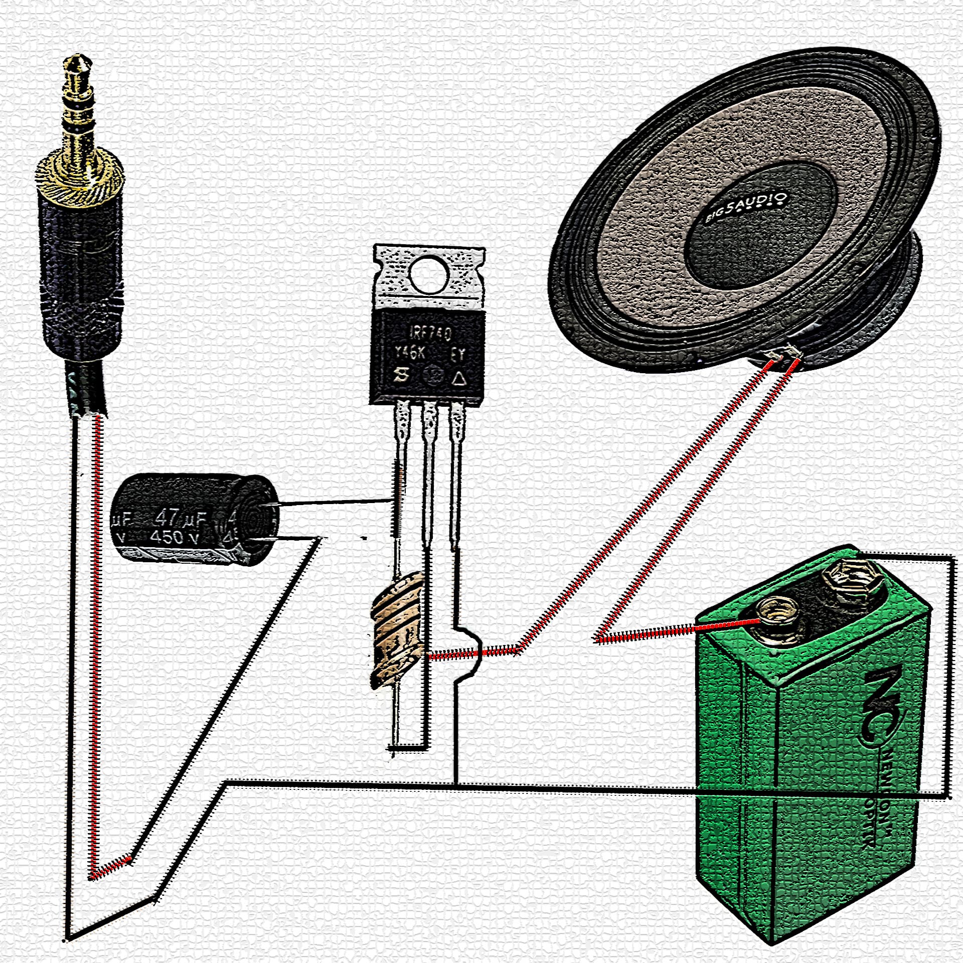 Audio Amplifier Circuit Using Mosfet Transistor