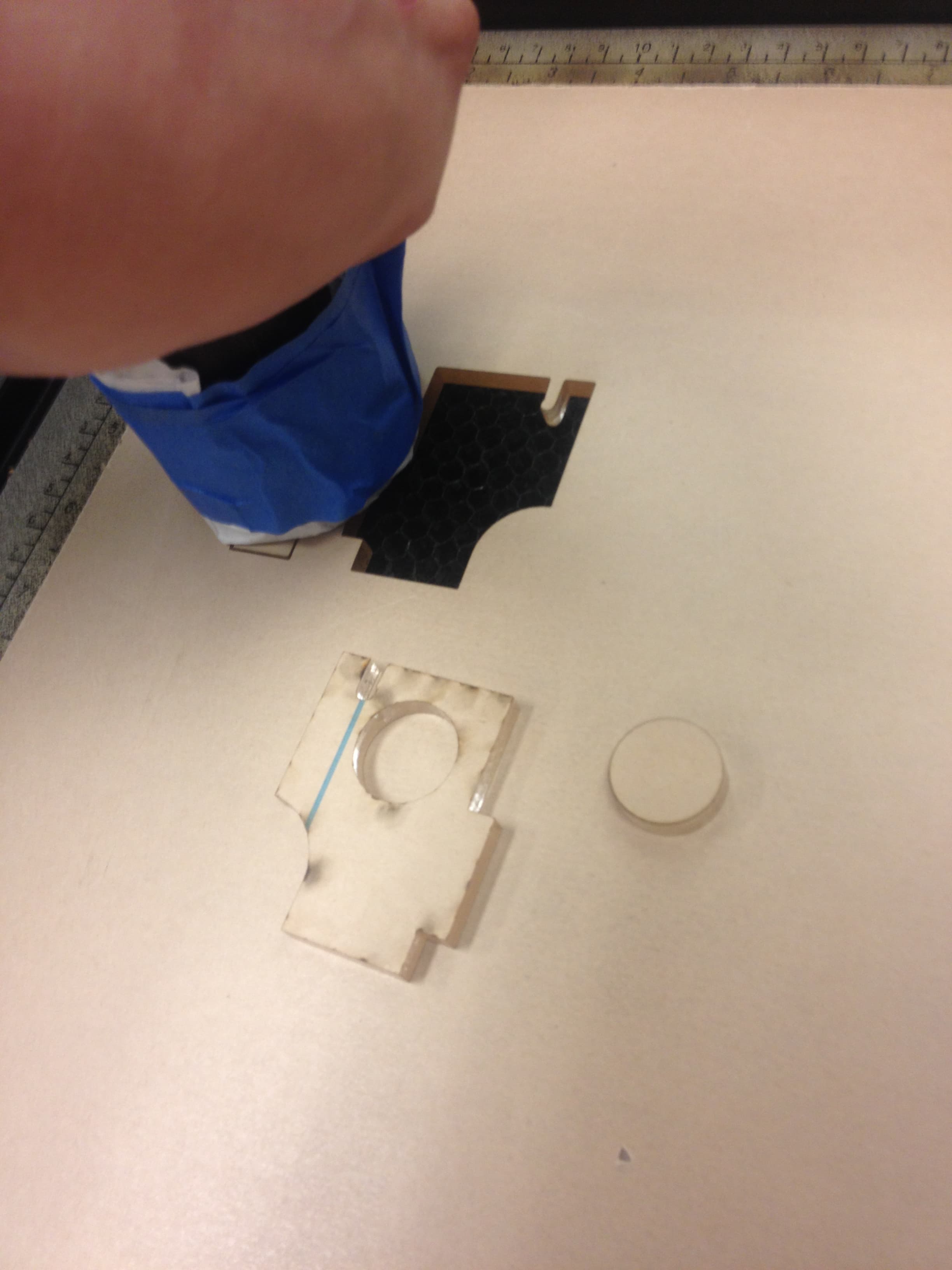 Cut Something Out and Position Vacuum-rig Over the Piece to Suck It Out.