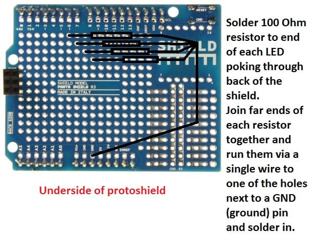 Resistors for the LEDs