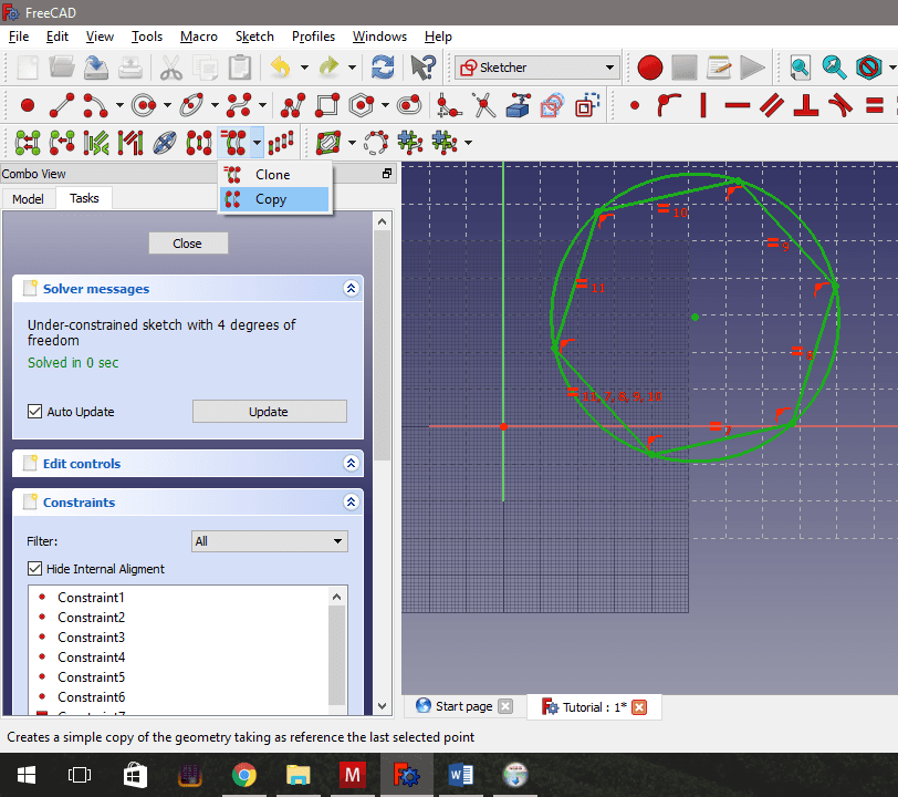 Adding the First Hexagon and Copying It.