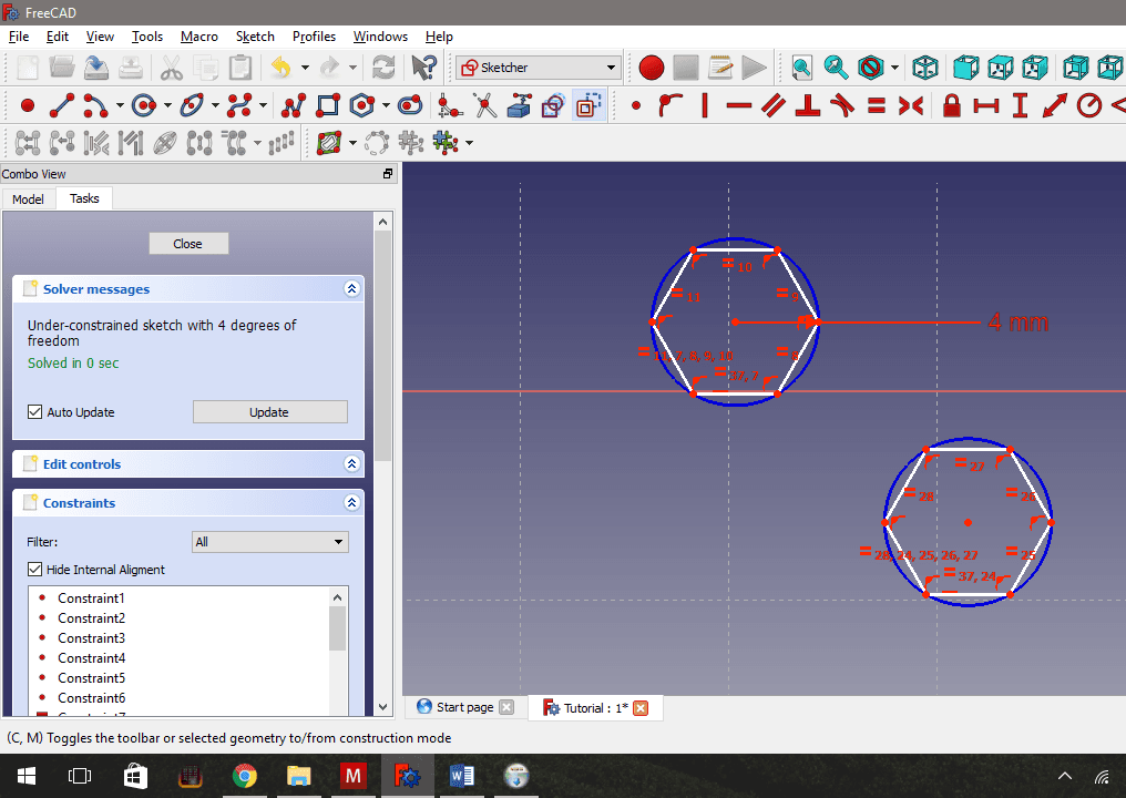 Adding the Fourth Constraint - Setting the Gap Width