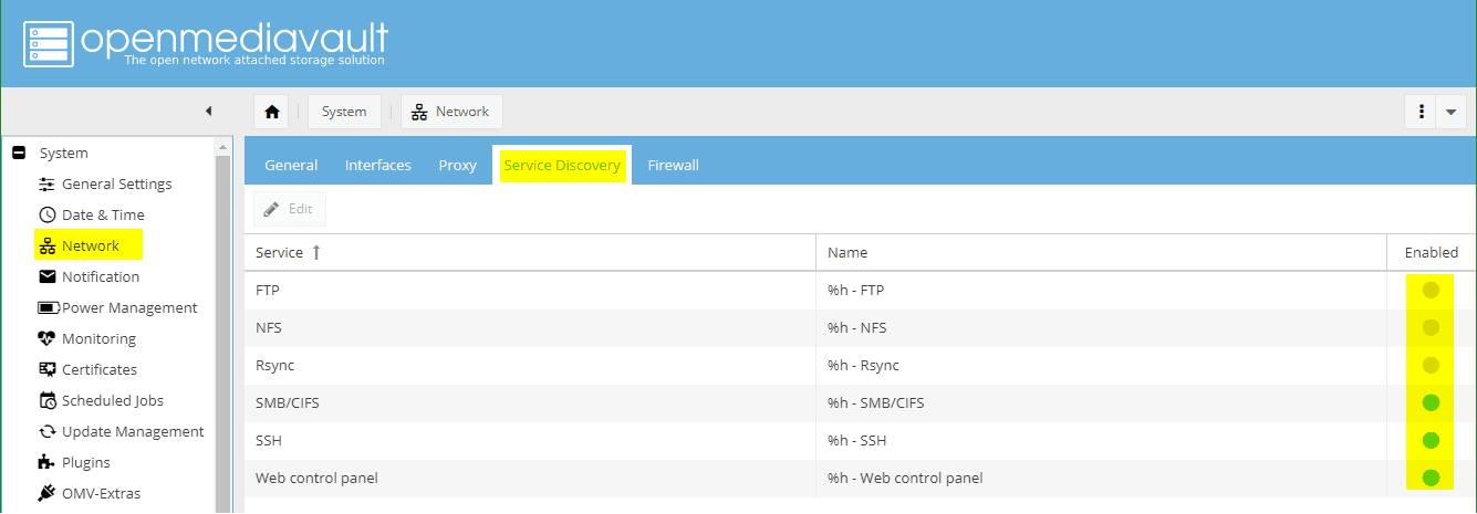 Configuring OMV: System