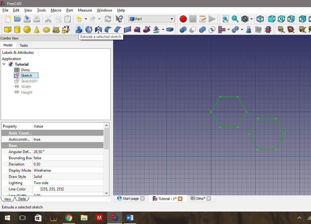 Extrude the Hexagons