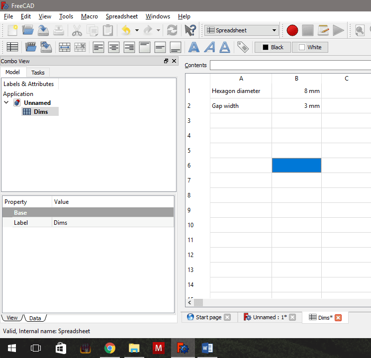 Adding Parametric Spreadsheet - Steps 4&5.