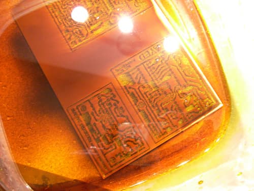 Etching the Circuit Board...