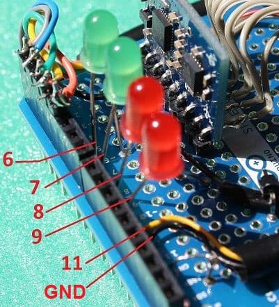 LED Wiring and the Two Serial Wires to the Sabertooth Motor Controller