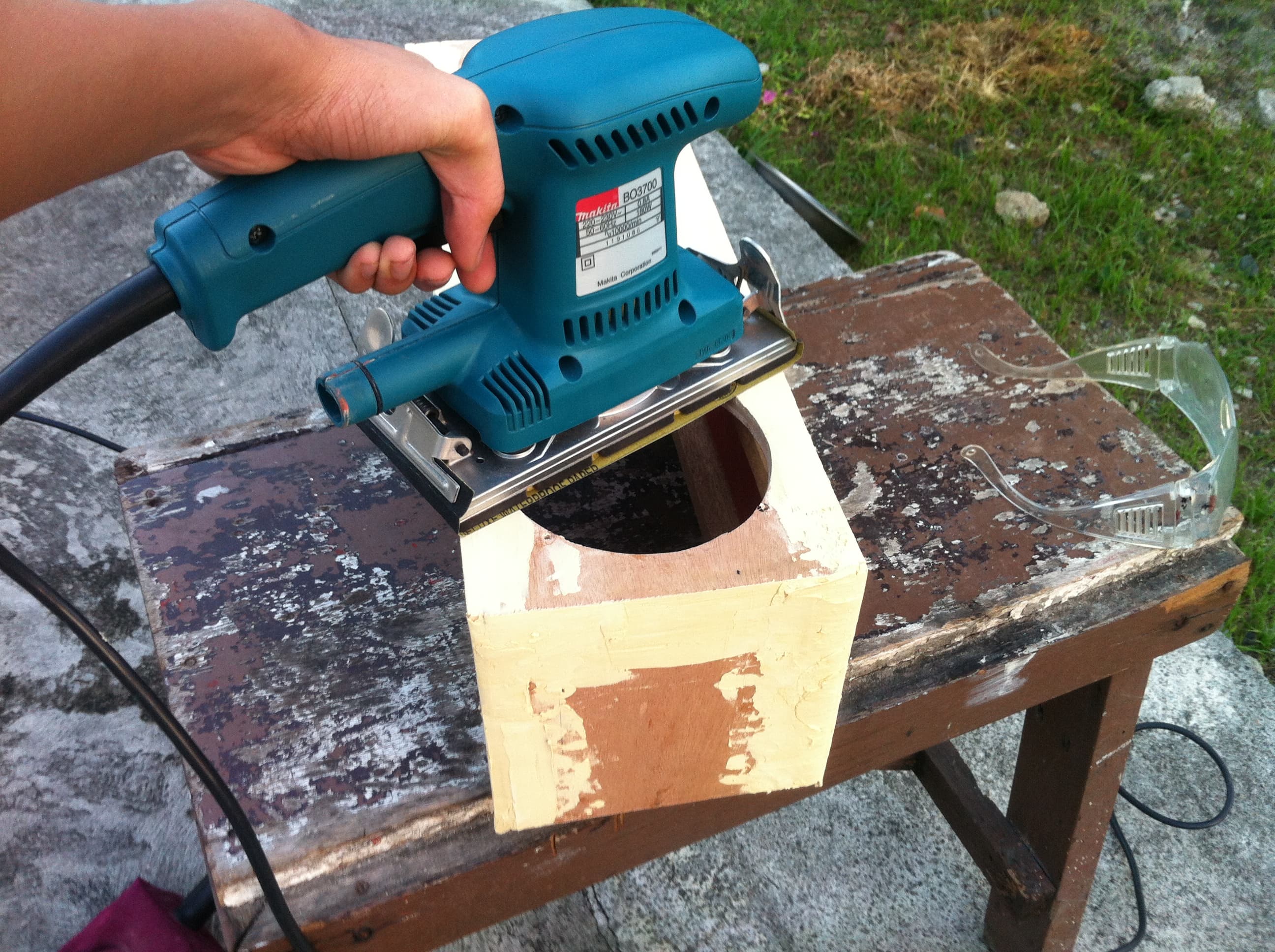 Sanding the Assembled Enclosure