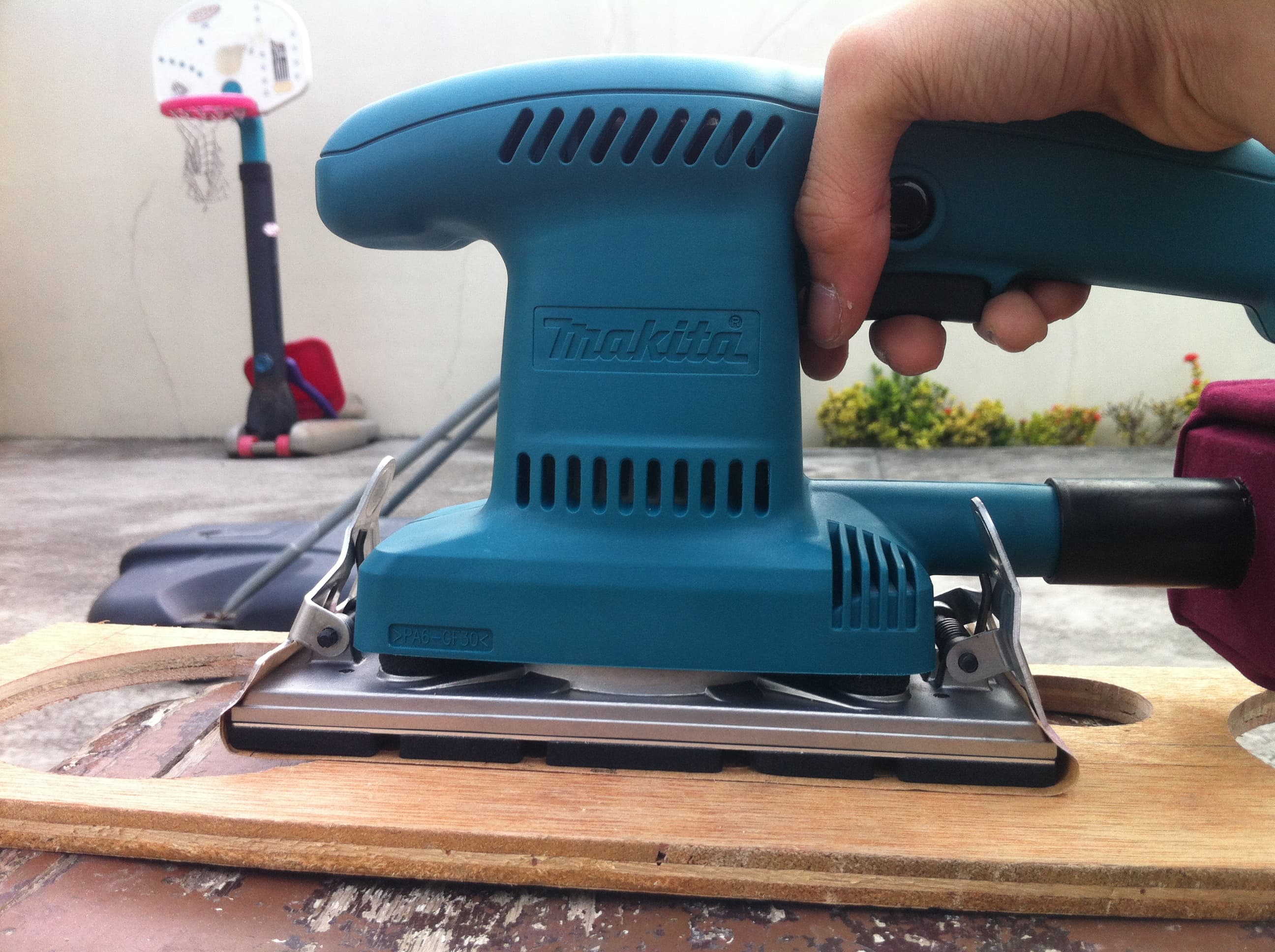 Sanding the Previously Cut Wood