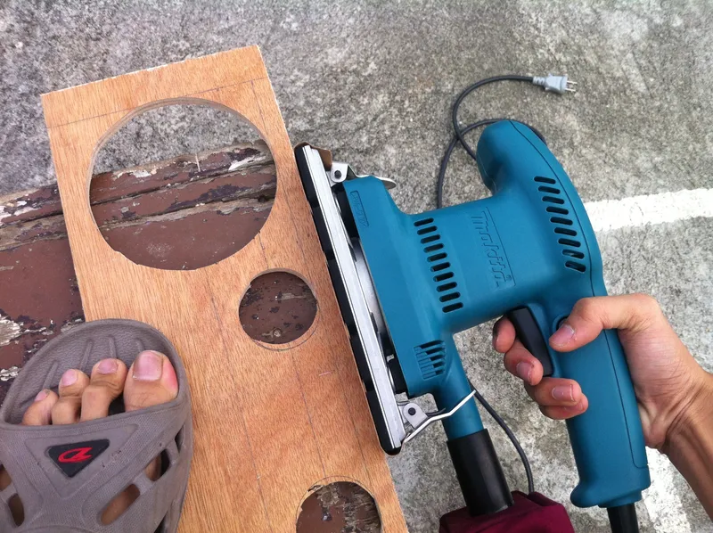 Sanding the Previously Cut Wood