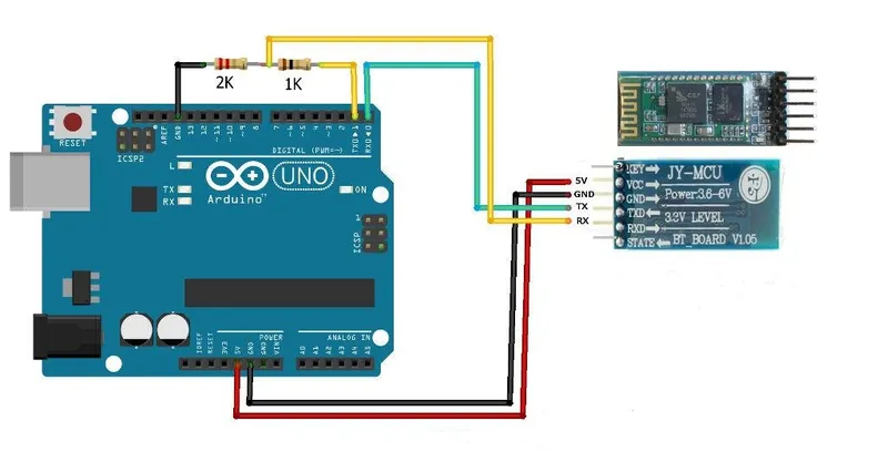 HC-06 Bluetooth Module Connections