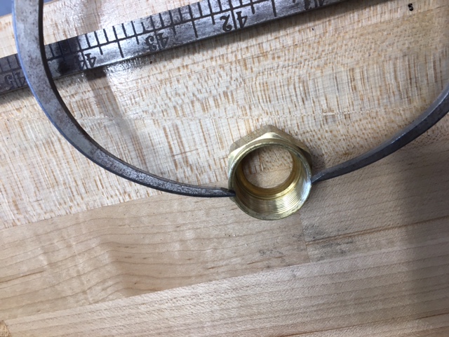 Measuring the Compression Nut Diameter and Depth and Marking on the Spindle, Turning for the Nut to Be Threaded On.