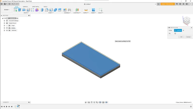 Extrude and Add a PCB