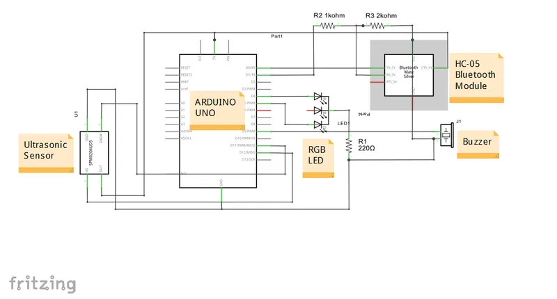 Breadboard View and Circuit Diagram