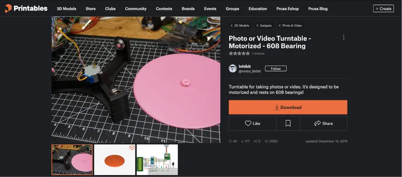 Print the Turntable Parts