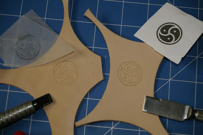 Casing the Leather and Transfering the Pattern