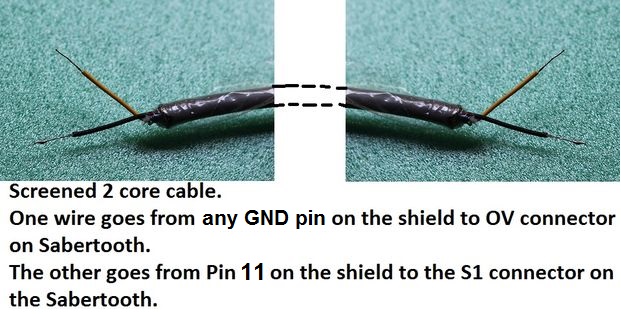 Wire Up the Serial Cable From Shield to the Sabertooth Motor Controller